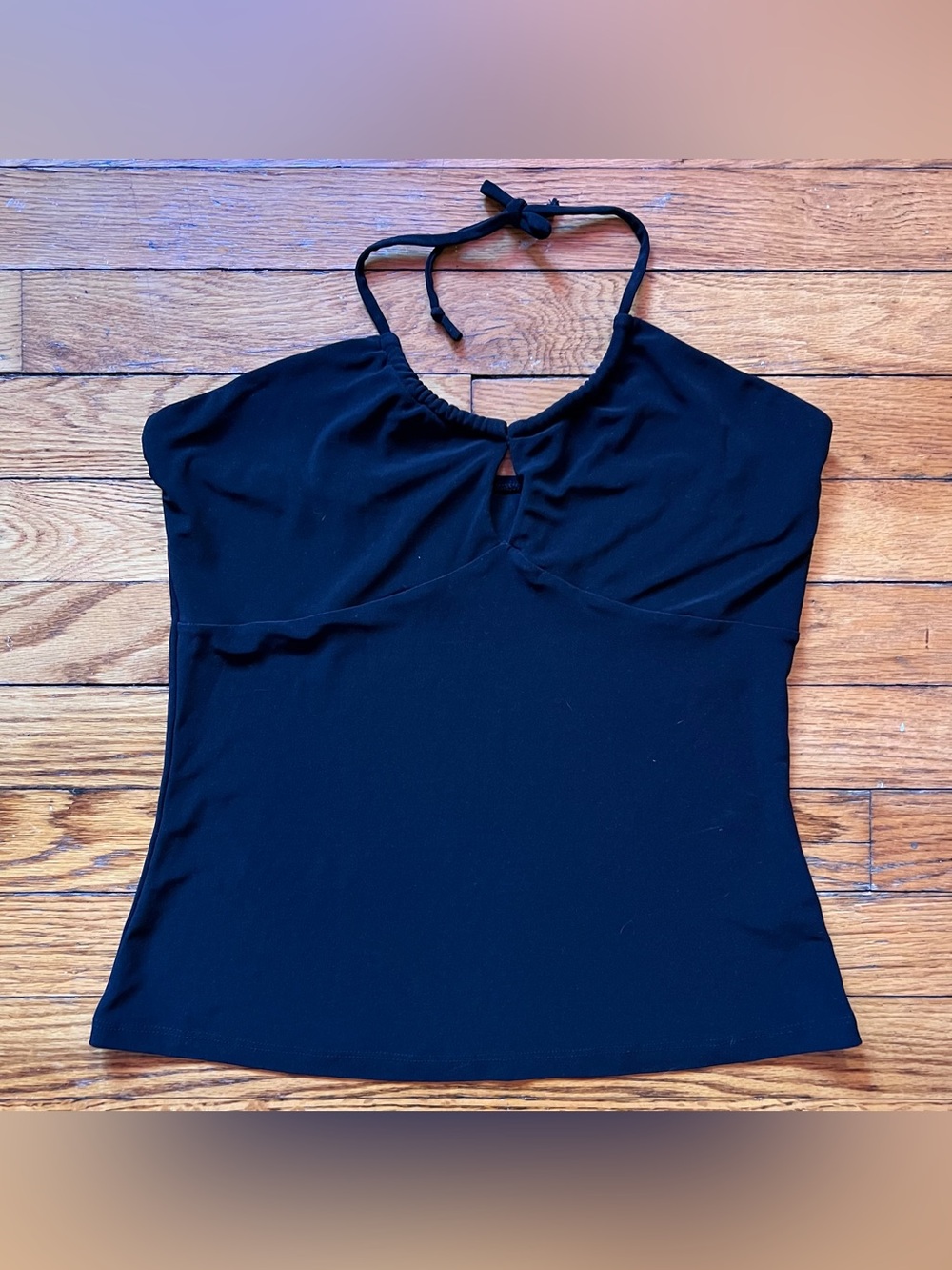vintage 90s/y2k black keyhole halter top